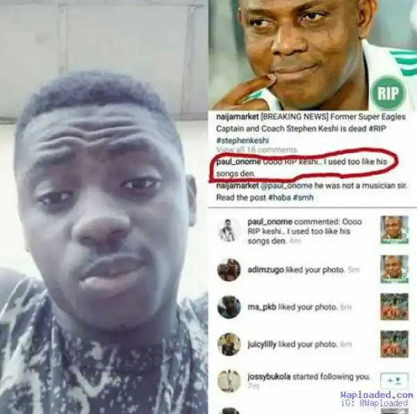 Smh...guy mistakes Stephen Keshi for Lil Kesh